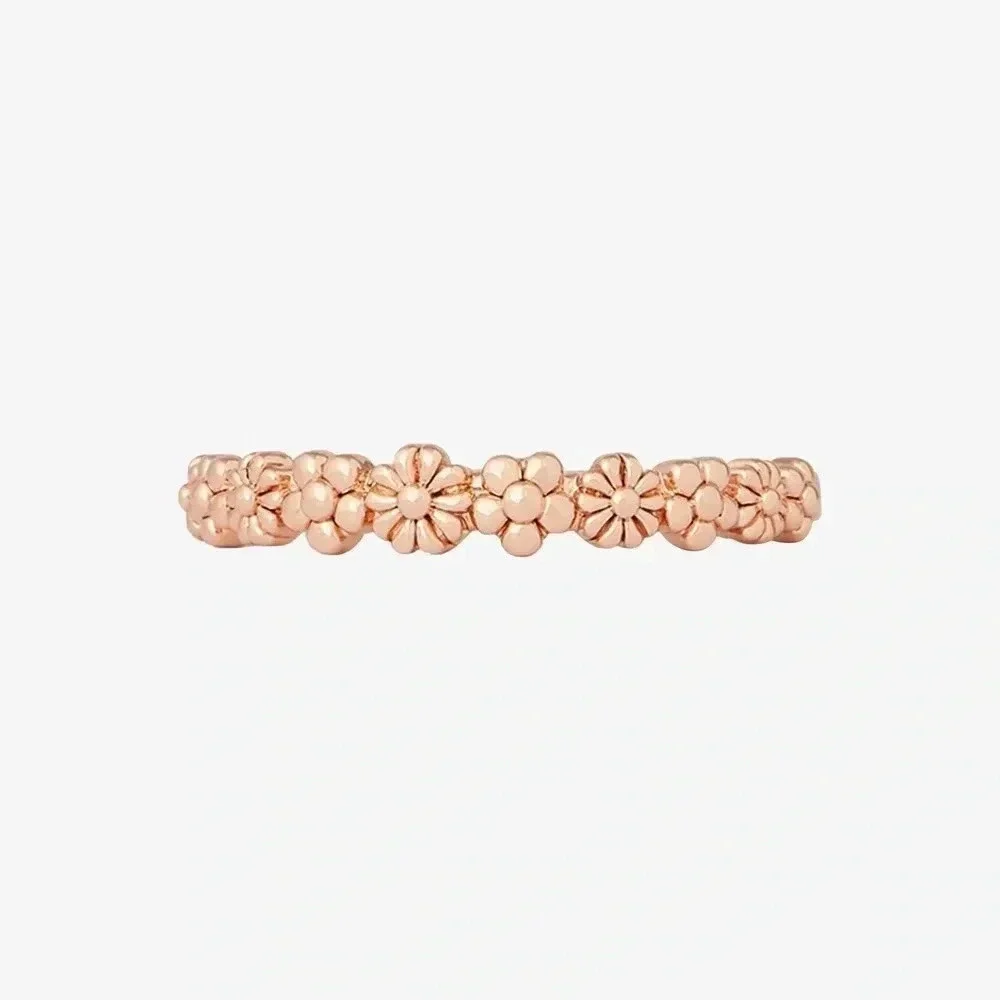 PURA VIDA ROSE GOLD FLORAL STACKING RING